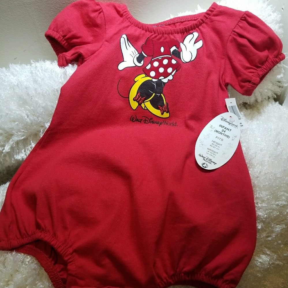 NWT Minnie Disney red onesie
